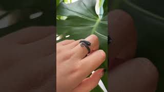 Oxidized Silver Hognose Snake Wrap Ring