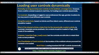 109 Loading user controls dynamically Part 109