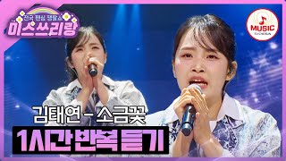 ▶𝟏𝐡𝐨𝐮𝐫 𝐋𝐎𝐎𝐏🎧 | 심금을 울리는 진한 감성! 김태연의 '소금꽃'♪ 1시간 반복 듣기 #미스쓰리랑 (TV CHOSUN 241127방송)