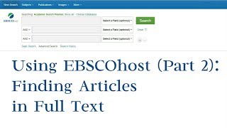 Using EBSCOhost (Part 2): Finding Articles in Full Text