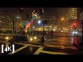 [4K] Walk After Rain | Boston Night Fog | Binaural City Sounds | ASMR Ambience