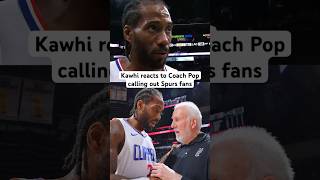 Kawhi Leonard's reaction to Coach Pop telling fans to stop booing
