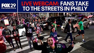 LIVE 🔴 Philadelphia Eagles fans flood streets after Super Bowl LIX win