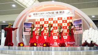 JAL、成田空港第2ターミナル「成田～コナ（ハワイ島）線開設記念セレモニー」