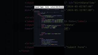 Mastering HTML Input Type: Date with Value Attribute! #htmlform #codewithmayur