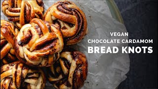 Vegan Chocolate Cardamom Bread Knots | Floured Frame