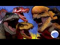 Distortus rex vs Rexy, Spinosaurus and Giganotosaurus | Animation