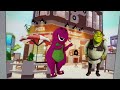 Barney forces Shrek’s Pizza place to go out of business and gets grounded