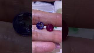 Natural Blue sapphire Ceylon / Natural Ruby Madagascar 💎😊🙏 #ytshorts