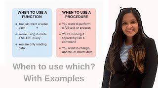 Difference between PROCEDURES and FUNCTIONS in SQL/ PL-SQL, DBMS