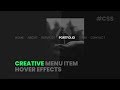 Creative Menu Item Hover Effects | CSS Hover Effects