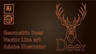 Geometric Deer Vector Line art || Adobe Illustrator