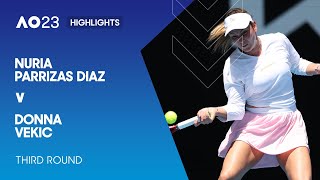 Nuria Parrizas Diaz v Donna Vekic Highlights | Australian Open 2023 Third Round