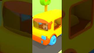 THE WHEELS ON THE BUS GO ROUND AND ROUND | MOO MOO & ANIMALS SOUNS & NURSERY RHYMES #shorts