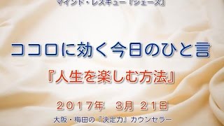 ココロに効く今日のひと言『人生を楽しむ方法』大阪・梅田の『決定力』カウンセラー