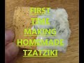 first time making homemade tzatziki (recipe asmr chopping vegetables)