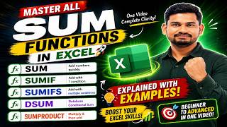 All Sum Functions of Advance Excel With Examples || Sum || Sumif || Sumifs || Dsum || SumProduct