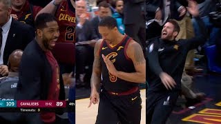 Channing Frye makes Cavs' bench go crazy during his last NBA game ! Cavaliers vs Hornets