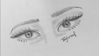 How to draw a cute eyes easy | Easy Pencil Drawing