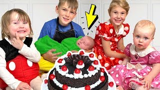 Four Kids and Dad are preparing a Surprise for Alex's Birthday - Youtube