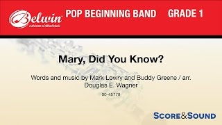 Mary, Did You Know?, arr. Douglas E. Wagner – Score & Sound