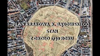 Plan Krakowa K  Bąkowskiego stan z 1730 roku  #kraków