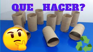 4 ideas FACILES Y HERMOSAS con tubos de papel higiénico - manualidades con tubos de cartón