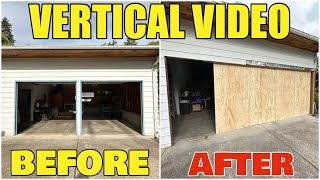 How To Take Down or Remove A Two Car Garage Door With Its Header \u0026 Prepare For One 18’ Long Door