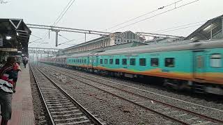 Route Diverted Via Naihati-Bandel 12313 Sealdah New Delhi Rajdhani Exp with HWH WAP 7 skipping BP!!