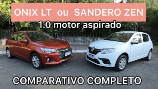 ONIX LT OU SANDERO ZEN 1.0 2020? comparativo, preço, consumo, motores e revisões