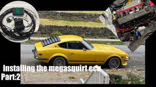 Datsun 280z l28et Godzilla raceworks megasquirt plug and play part 2 (engine started )