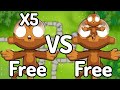 5 Free Dart Monkeys VS. Free Free Dart Monkey