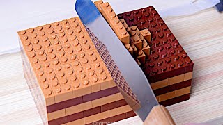 Lego Chocolate Cake - Lego In Real Life 10 / Stop Motion Cooking & ASMR