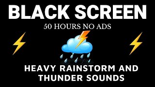 Induce Sleep Quickly in 3 Minutes With Heavy Rainstorm \u0026 Thunder | BLACK SCREEN | Beat Insomnia