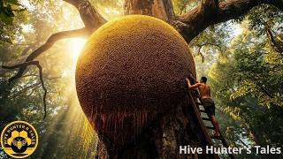 Facing a Giant Beehive | An Extreme Wild Honey Harvest Journey