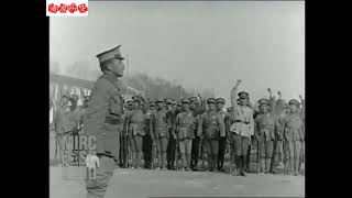 1929年何应钦发表演讲 检阅国民革命军