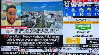 CP24 coverage of Gaza aid on October 10, 2023