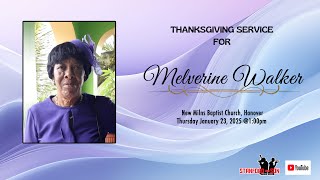MELVERINE WALKER FUNERAL SERVICE JANUARY 23, 2025