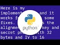 Encrypt & Decrypt using PyCrypto AES 256