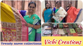 Vichi creations | Trendy saree collections with rates #nandhinivibes #vichicrearions #sarees #trend