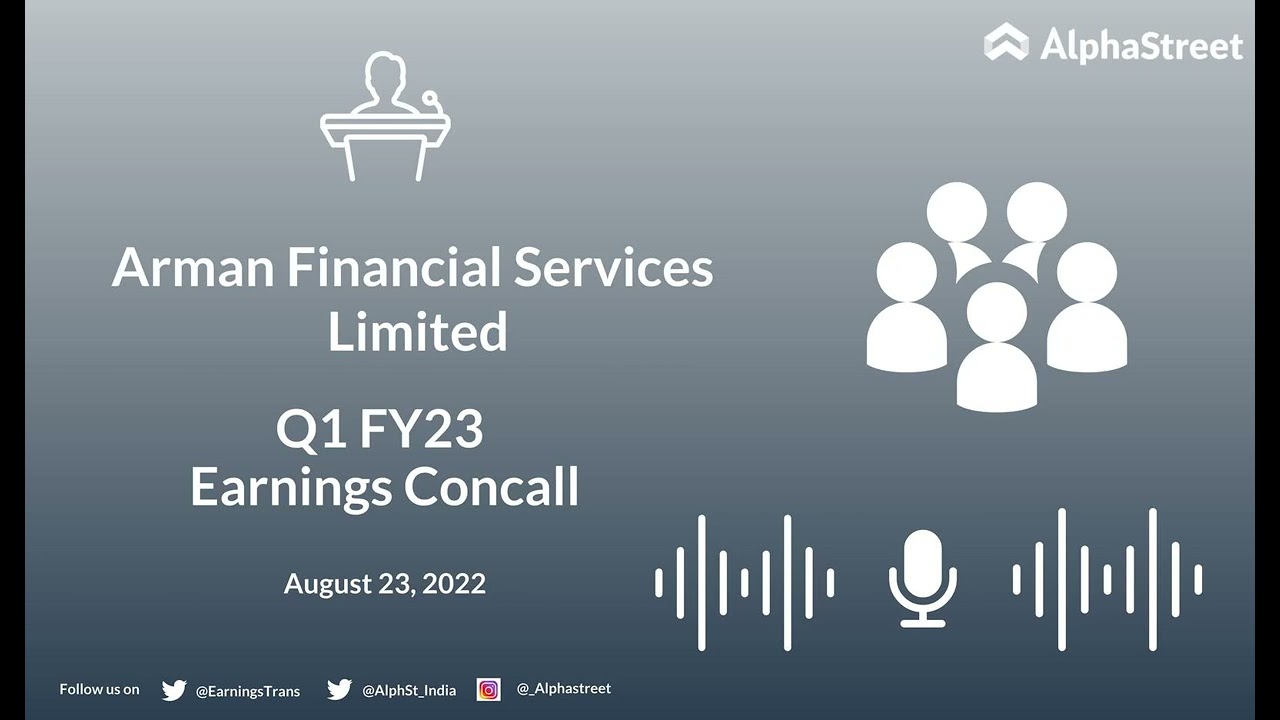 Arman Financial Services Limited Q1 FY23 Earnings Concall - YouTube