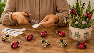 Amazing DIY! Make Cute Bee & Ladybug Decorations with Disposable Spoons 🐝🐞