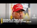 Trump warns Iran of unprecedented force if it strikes 'very hard today'