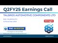 talbros automotive components ltd. q2fy25 earnings conference call earningcall concall