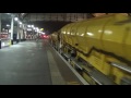 freightliner 66511 tnt 66507 with thrash and tones passing through newcastle central station.