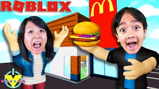 Ryan OWNS McDonalds in Roblox Food Tycoon Let's Play with Ryan's Mommy!!