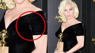 Lady Gaga Suffer Wardrobe Malfunction At Golden Globes Awards 2016