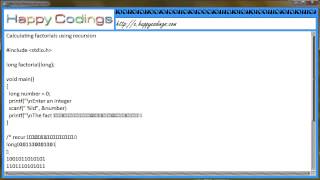 Calculating factorials using recursion c code example