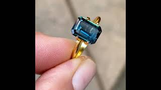 1.91ct emerald cut teal sapphire, Sydney jeweller Lizunova Fine Jewels, Chifley Square.