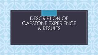 Capstone Video Reflection